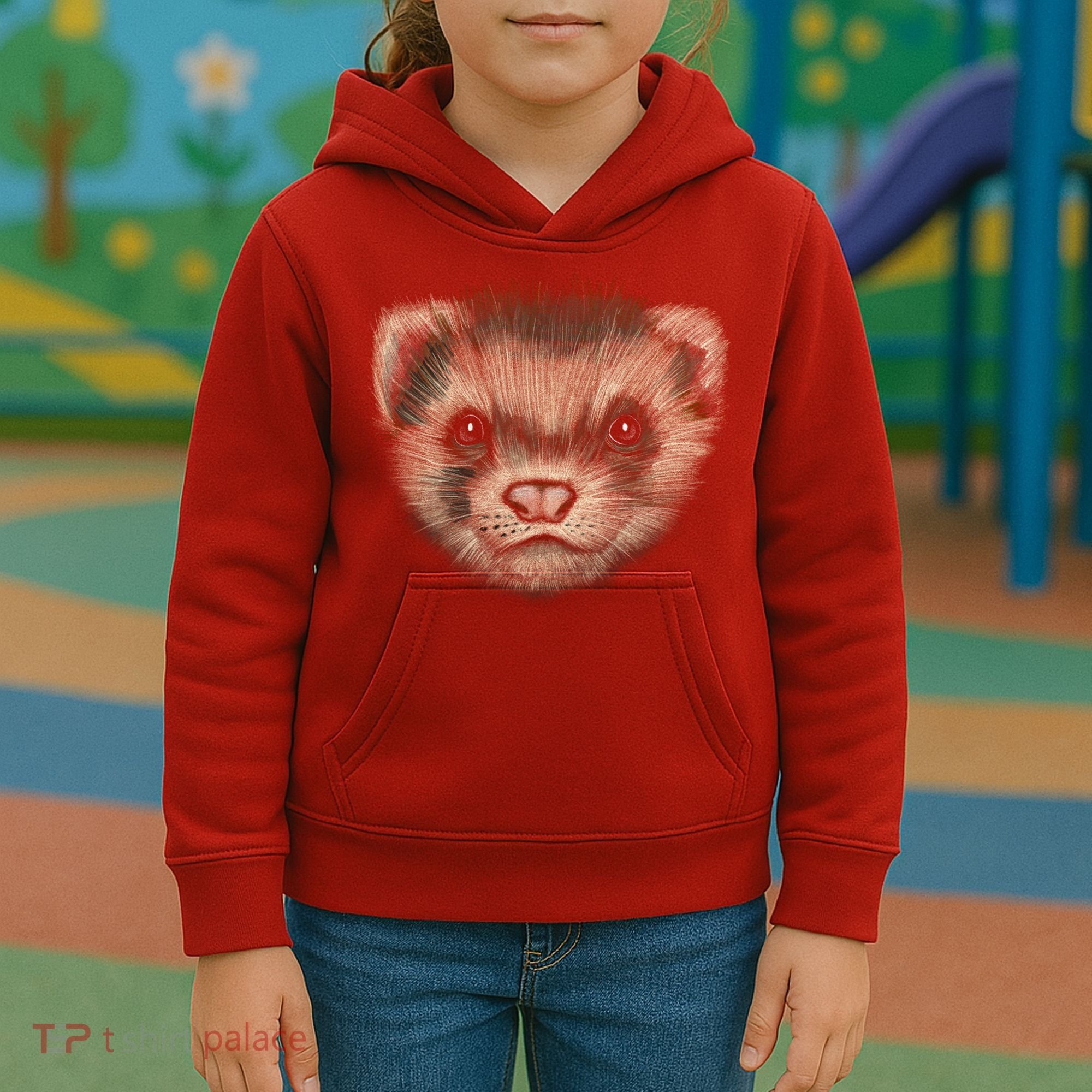 Realistic Ferret Kids Hoodie