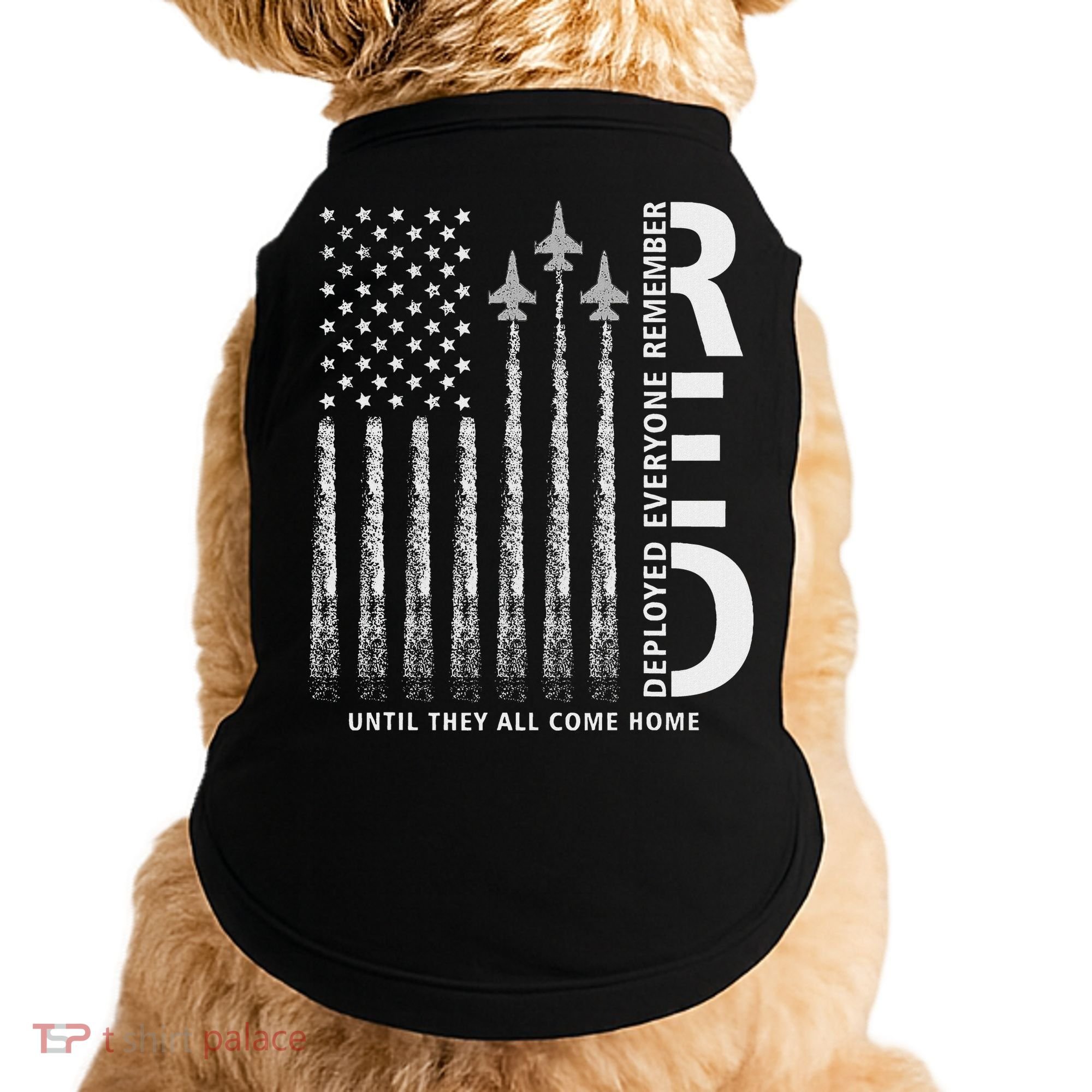 Red Friday Remember Everyone Deployed Military American Flag Doggie Tank