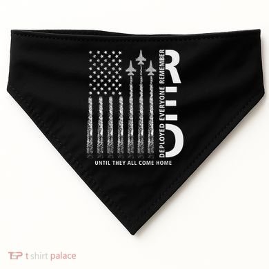 Red Friday Remember Everyone Deployed Military American Flag USA-Made Doggie Bandana