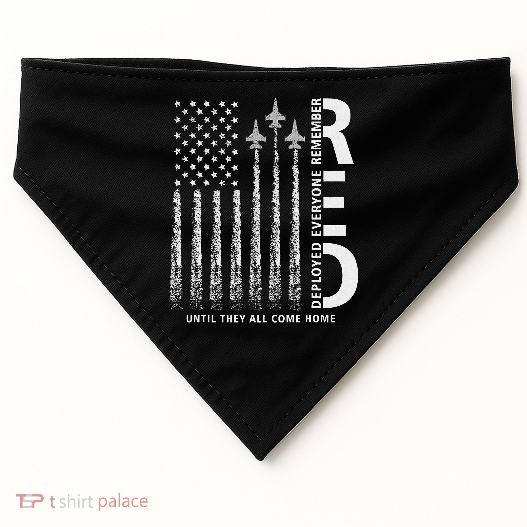 Red Friday Remember Everyone Deployed Military American Flag USA-Made Doggie Bandana