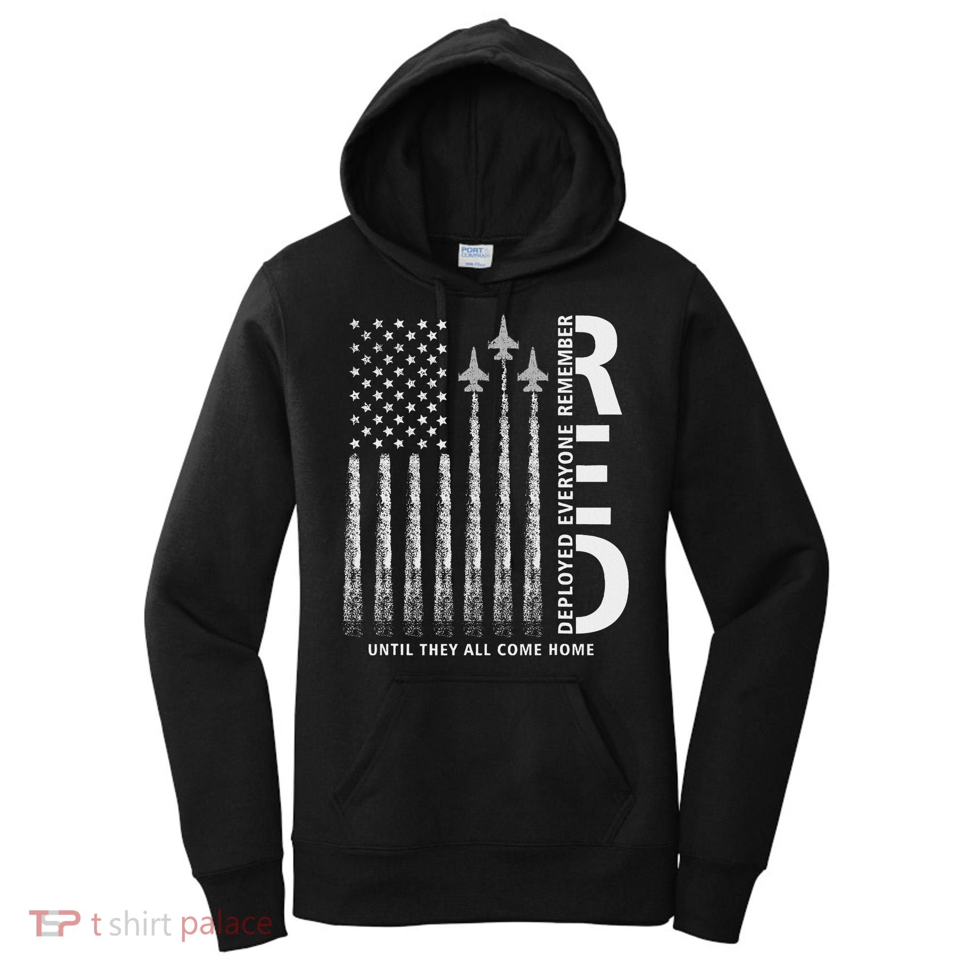 Red Friday Remember Everyone Deployed Military American Flag Women's Hoodie