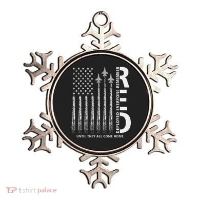 Red Friday Remember Everyone Deployed Military American Flag Ornament