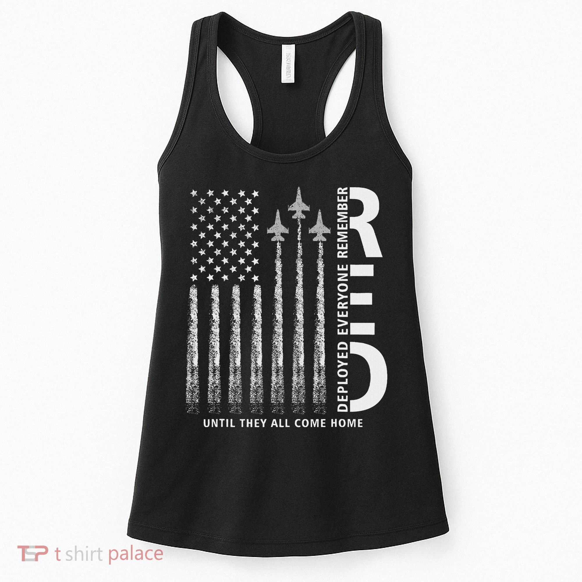 Red Friday Remember Everyone Deployed Military American Flag Women's Tank Top