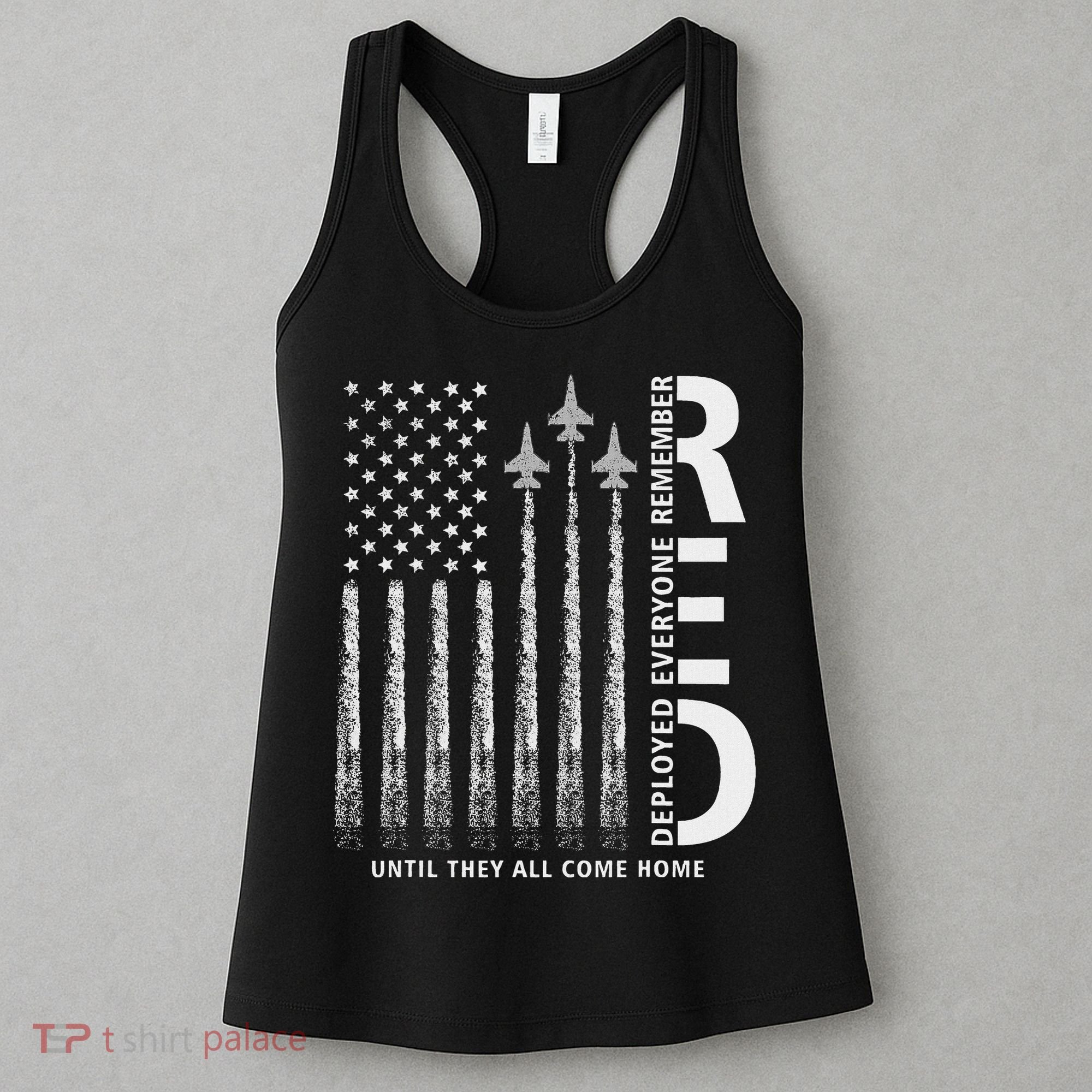 Red Friday Remember Everyone Deployed Military American Flag Women's Tank Top