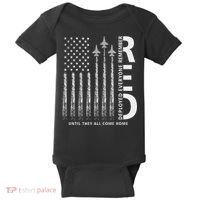 Red Friday Remember Everyone Deployed Military American Flag Baby Bodysuit thumb 0