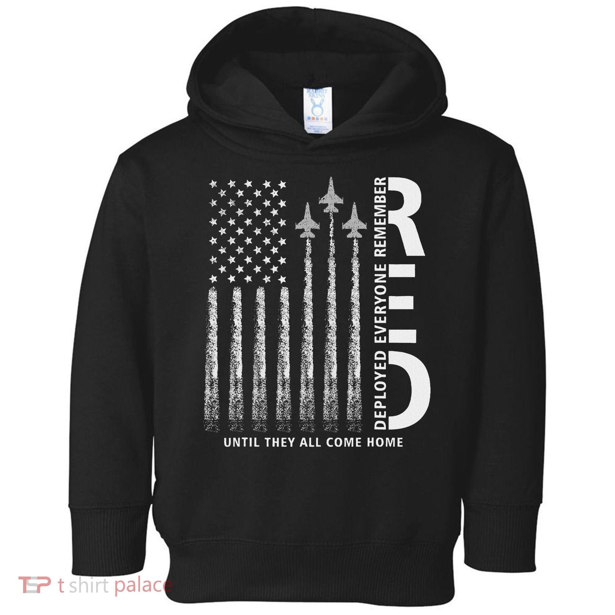 Red Friday Remember Everyone Deployed Military American Flag Toddler Hoodie