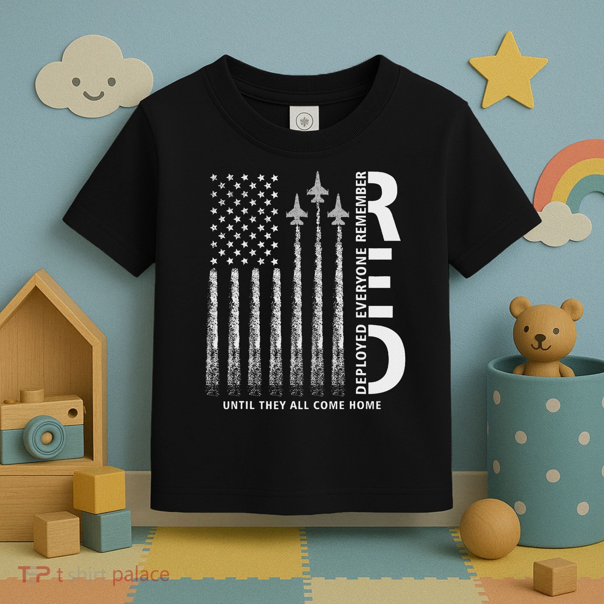 Red Friday Remember Everyone Deployed Military American Flag Toddler T-Shirt