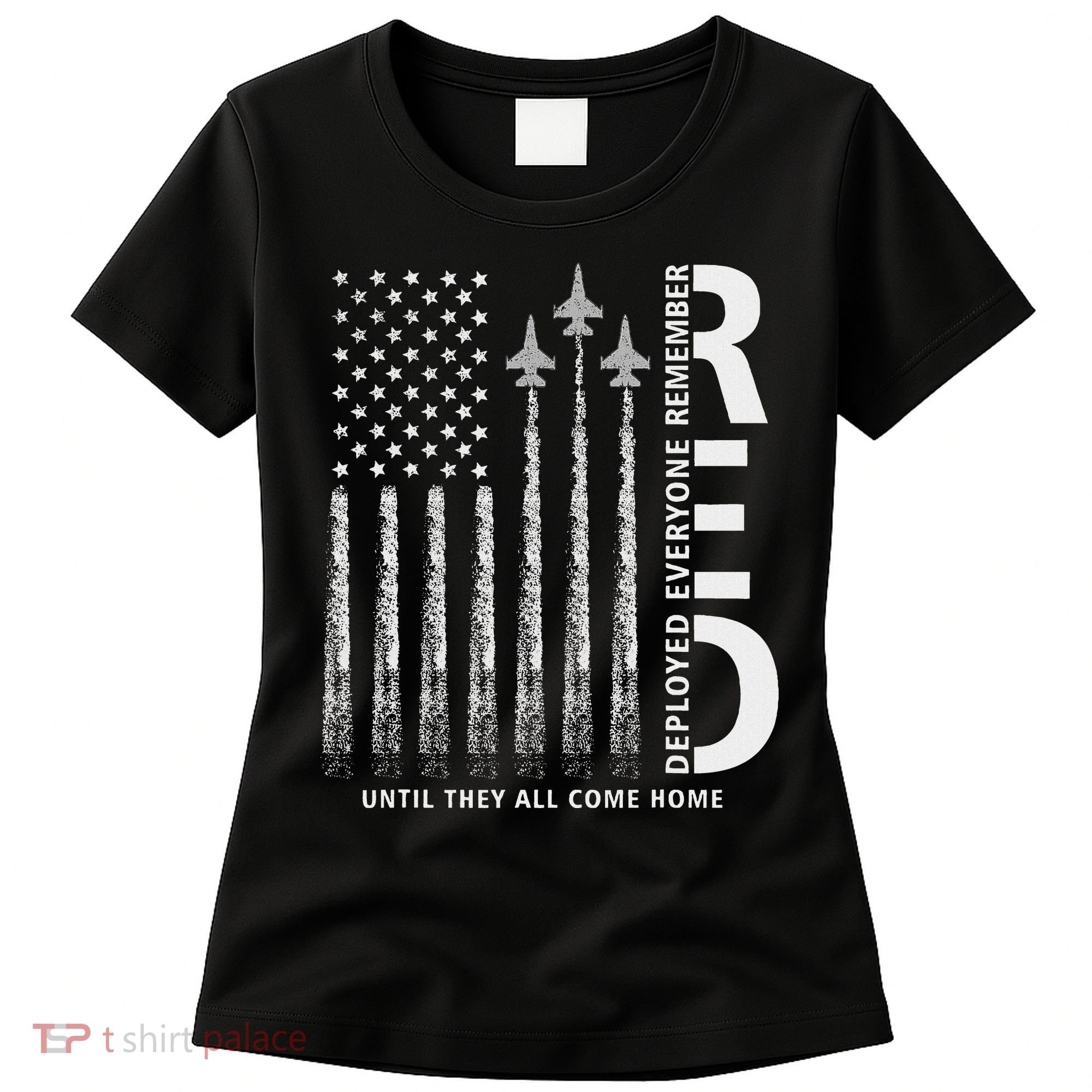 Red Friday Remember Everyone Deployed Military American Flag Women's T-Shirt