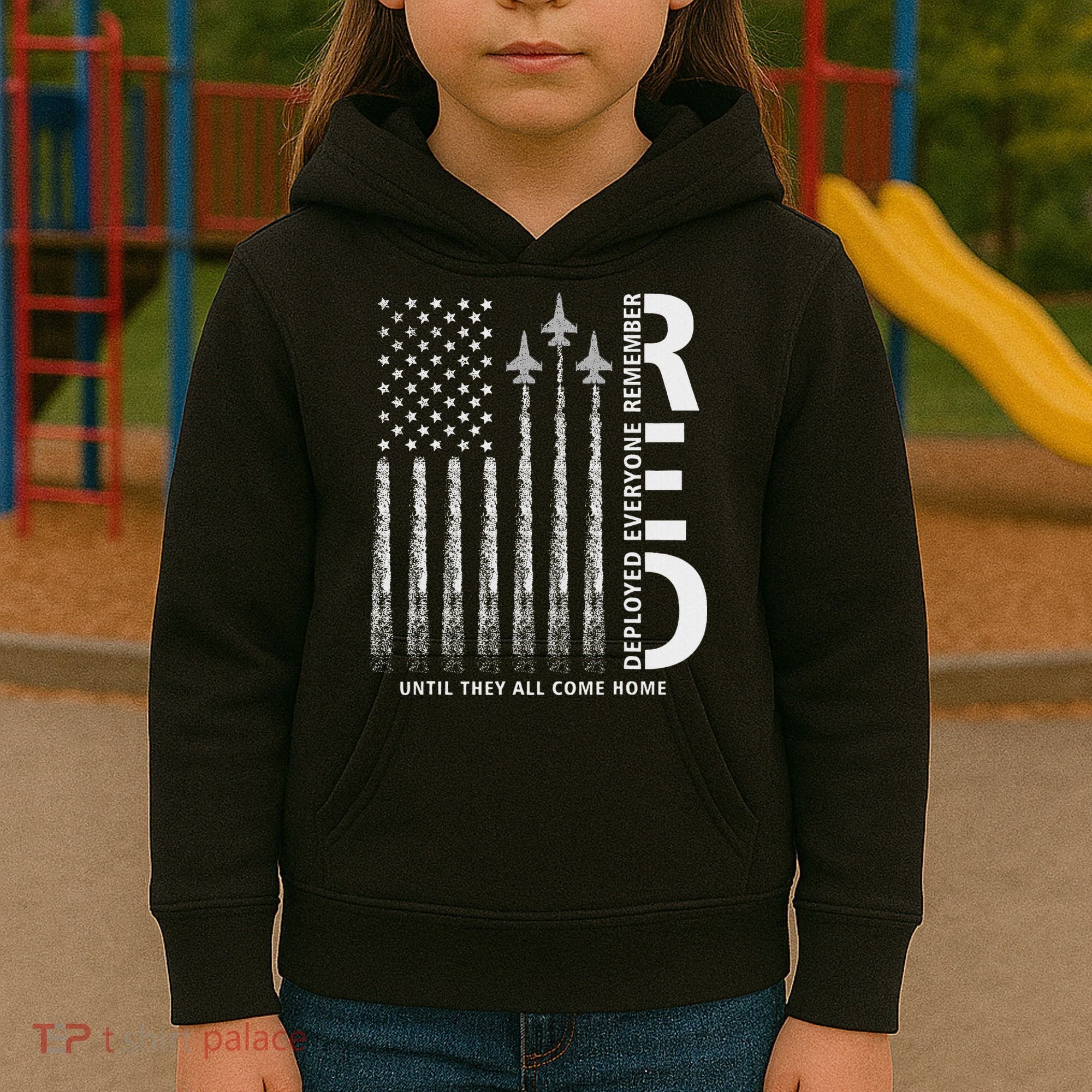 Red Friday Remember Everyone Deployed Military American Flag Kids Hoodie