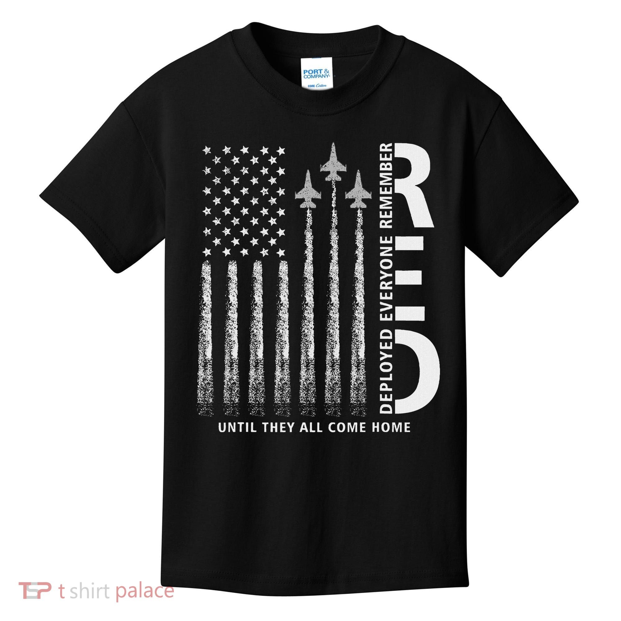 Red Friday Remember Everyone Deployed Military American Flag Kids T-Shirt