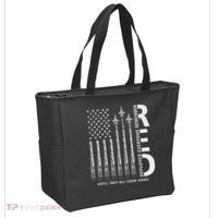 Red Friday Remember Everyone Deployed Military American Flag Tote Bag thumb 2