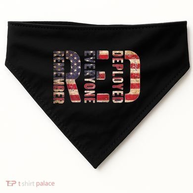 Red Fridays Remember Everyone Deployed American Flag USA-Made Doggie Bandana
