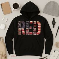 Red Fridays Remember Everyone Deployed American Flag Hoodie thumb 3