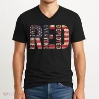Red Fridays Remember Everyone Deployed American Flag V-Neck T-Shirt thumb 2