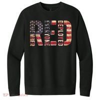Red Fridays Remember Everyone Deployed American Flag V.I.T. Fleece Crew Sweatshirt thumb 0