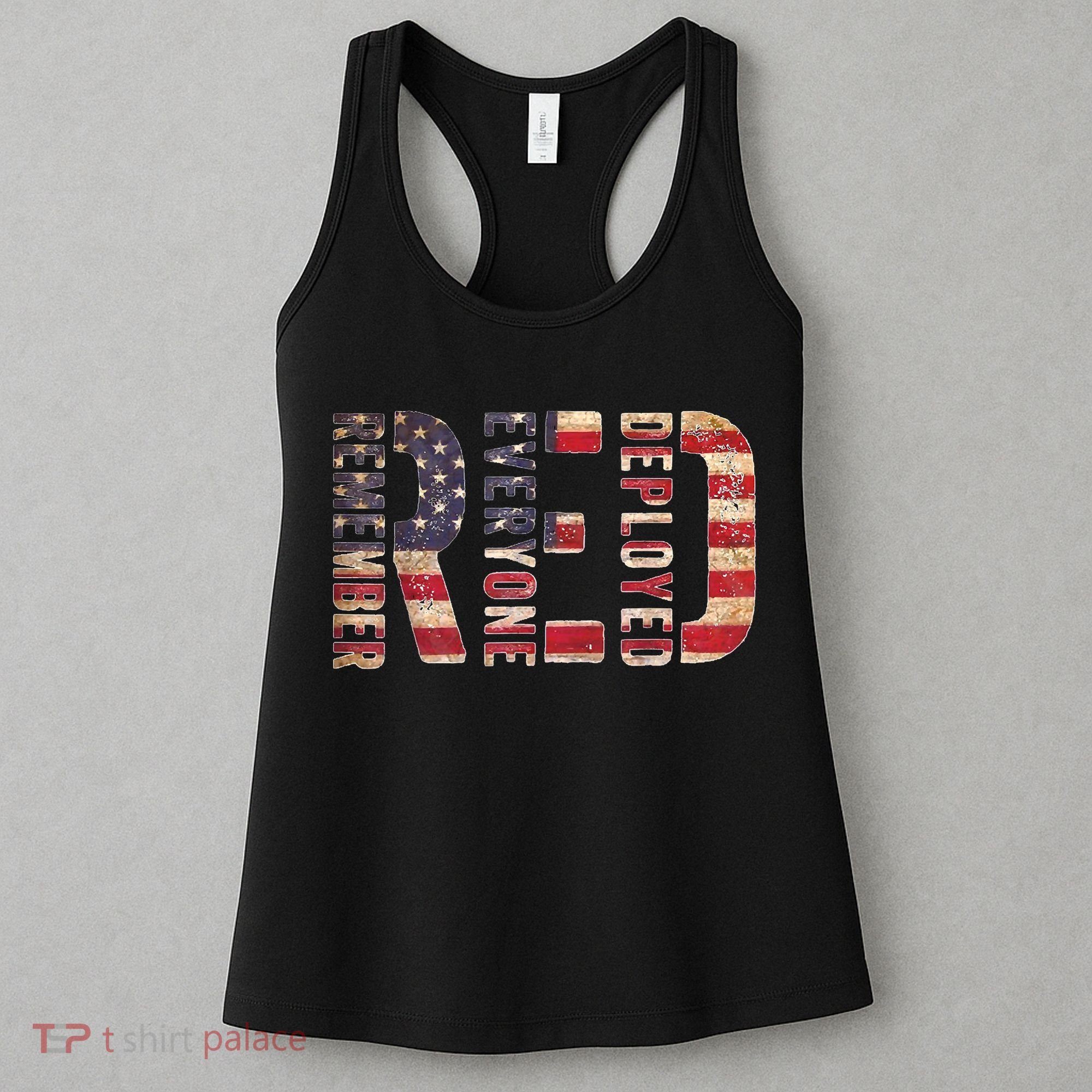 Red Fridays Remember Everyone Deployed American Flag Women's Tank Top