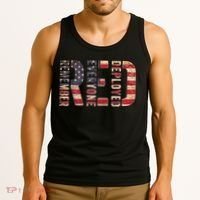 Red Fridays Remember Everyone Deployed American Flag Tank Top thumb 3