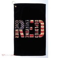 Red Fridays Remember Everyone Deployed American Flag Golf Towel thumb 0