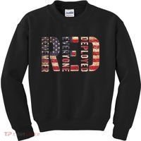 Red Fridays Remember Everyone Deployed American Flag Kids Sweatshirt thumb 0