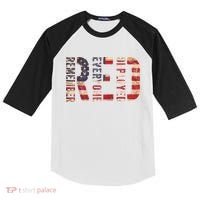 Red Fridays Remember Everyone Deployed American Flag Kids Colorblock Raglan Jersey thumb 0