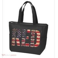 Red Fridays Remember Everyone Deployed American Flag Tote Bag thumb 3