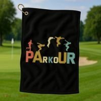 Retro Free Running Parkour Golf Towel thumb 1