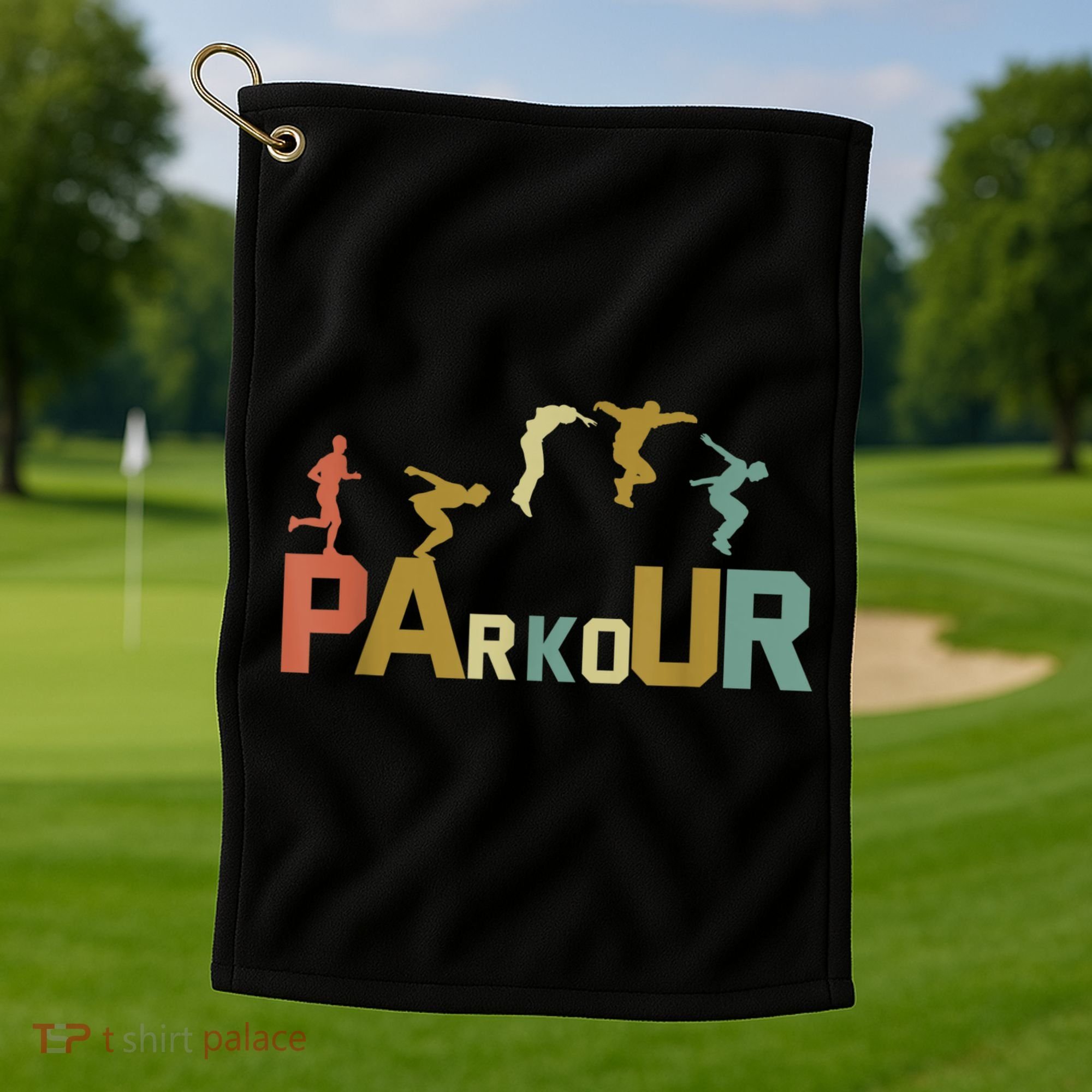 Retro Free Running Parkour Golf Towel