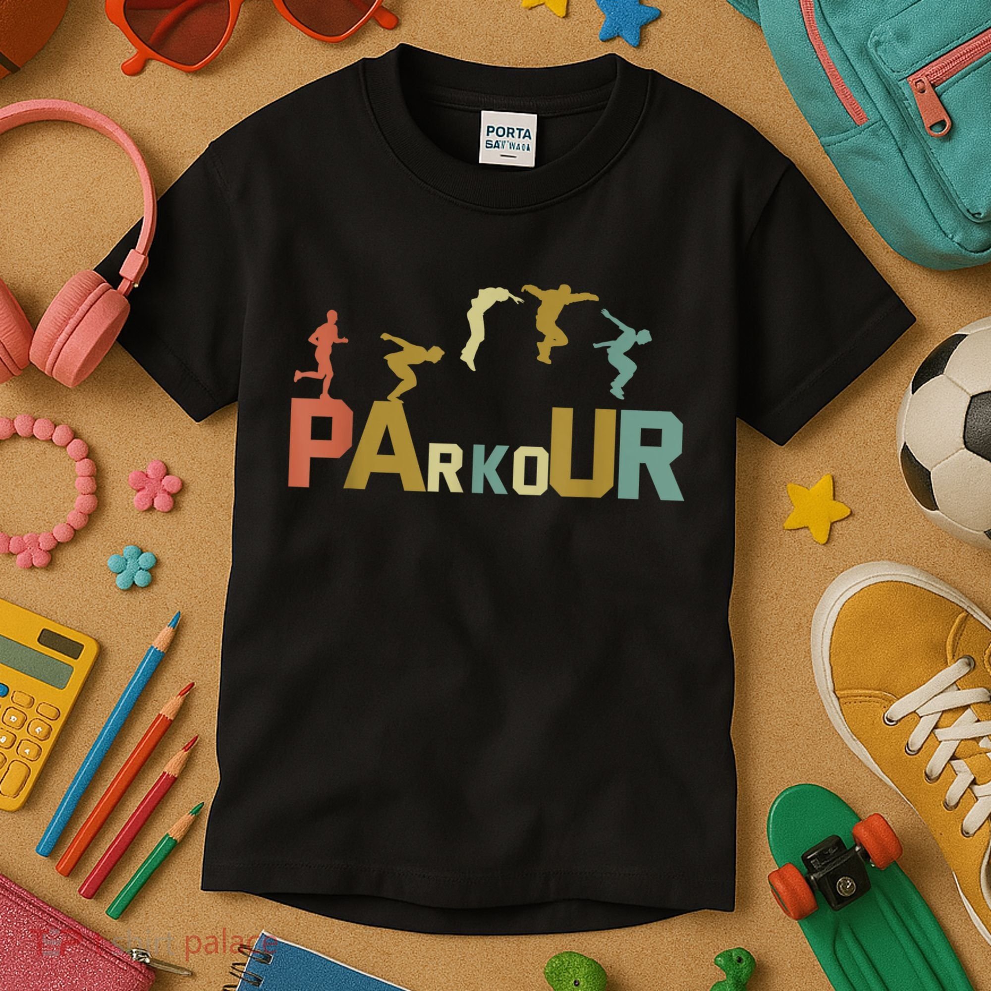 Retro Free Running Parkour Kids T-Shirt