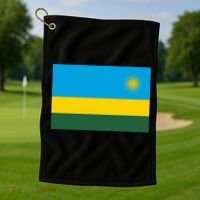 Rwanda Flag Golf Towel thumb 1