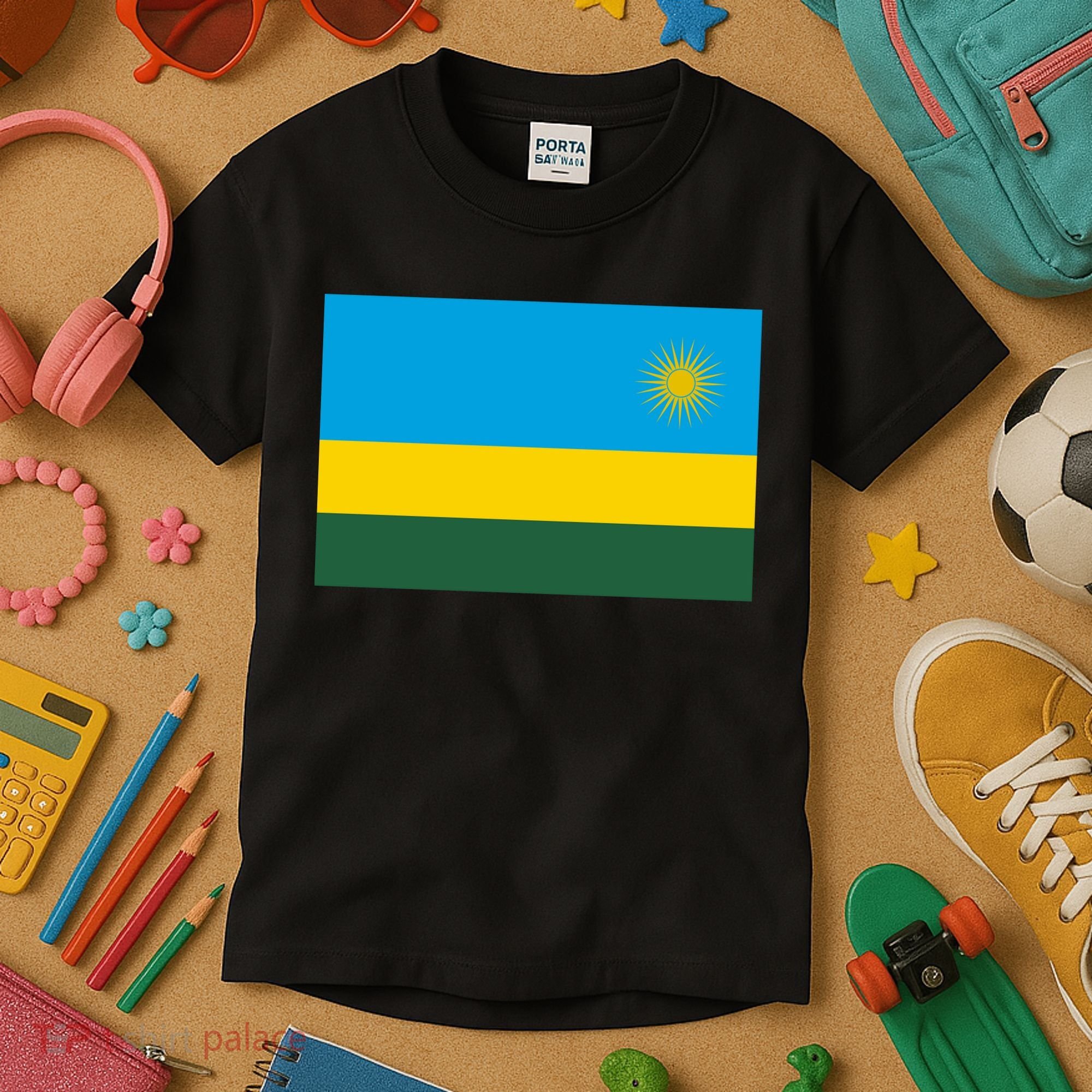 Rwanda Flag Kids T-Shirt