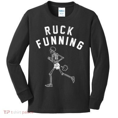 Ruck Funning Running Skeleton Kids Long Sleeve Shirt