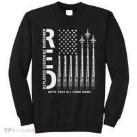 Red Friday Remember Everyone Deployed Military Jets Flag Sweatshirt thumb 0