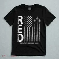 Red Friday Remember Everyone Deployed Military Jets Flag T-Shirt thumb 5