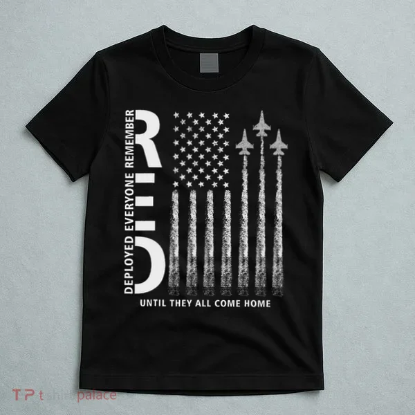 Red Friday Remember Everyone Deployed Military Jets Flag T-Shirt