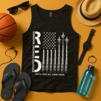 Red Friday Remember Everyone Deployed Military Jets Flag Tank Top thumb 4