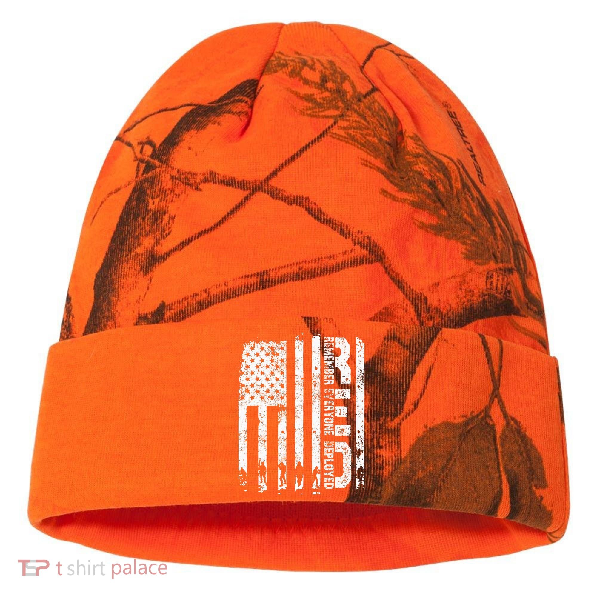 Red Friday Remember Everyone Deployed Military Wear RED Kati Licensed 12" Camo Cuffed Beanie