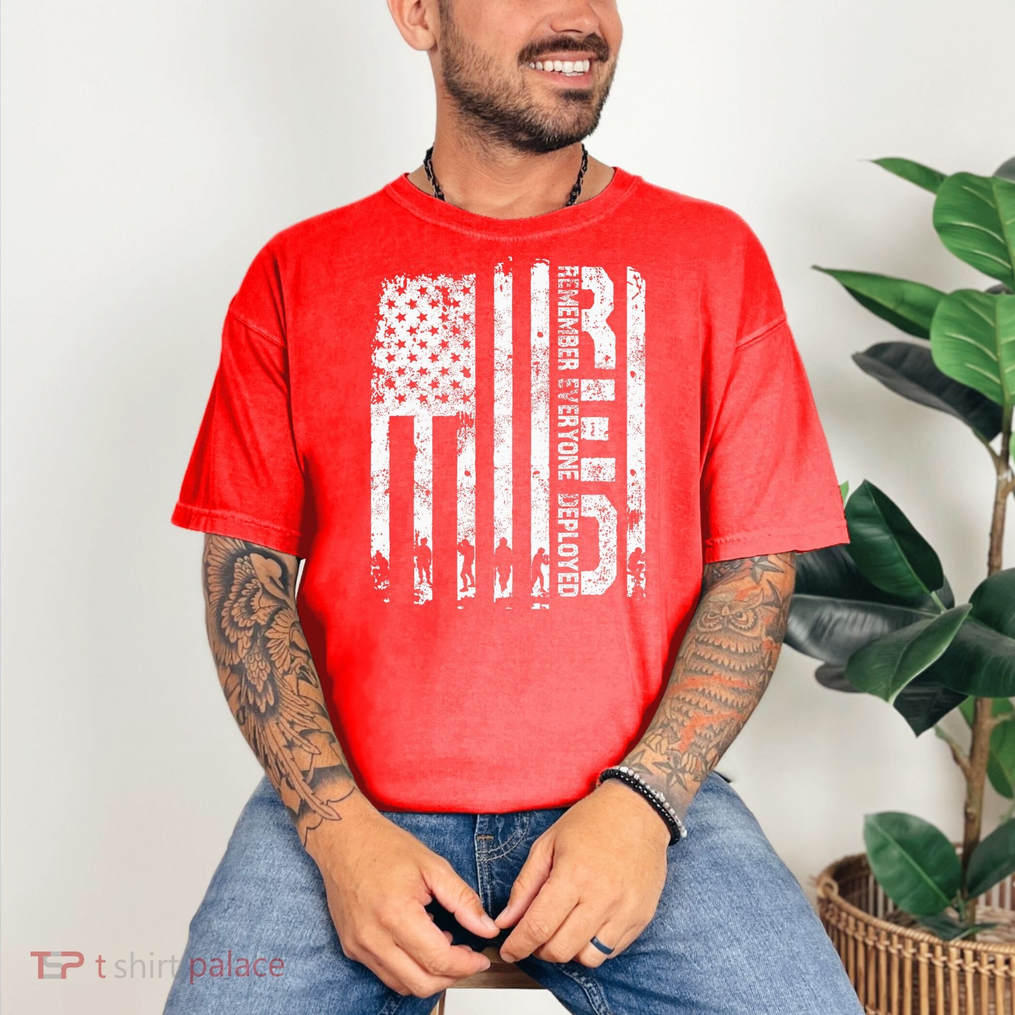 Red Friday Remember Everyone Deployed Military Wear RED Comfort Colors T-Shirt