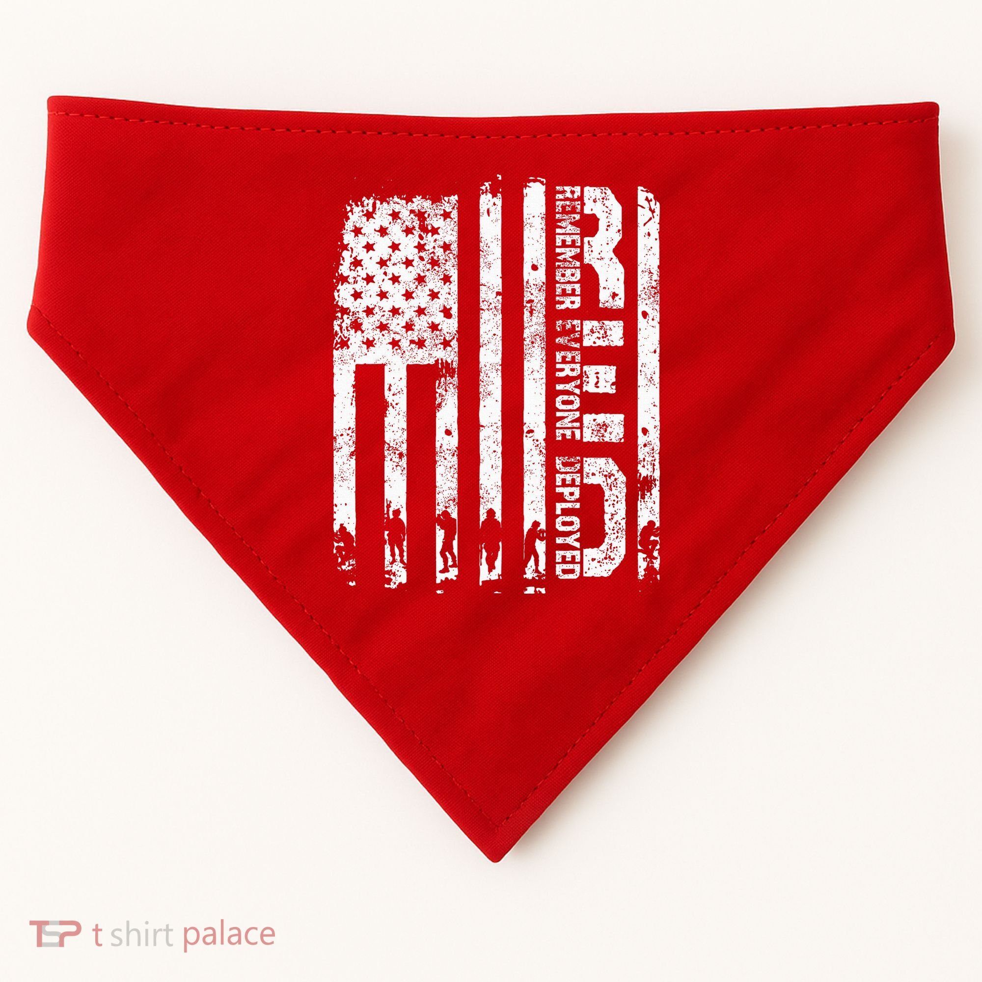 Red Friday Remember Everyone Deployed Military Wear RED USA-Made Doggie Bandana