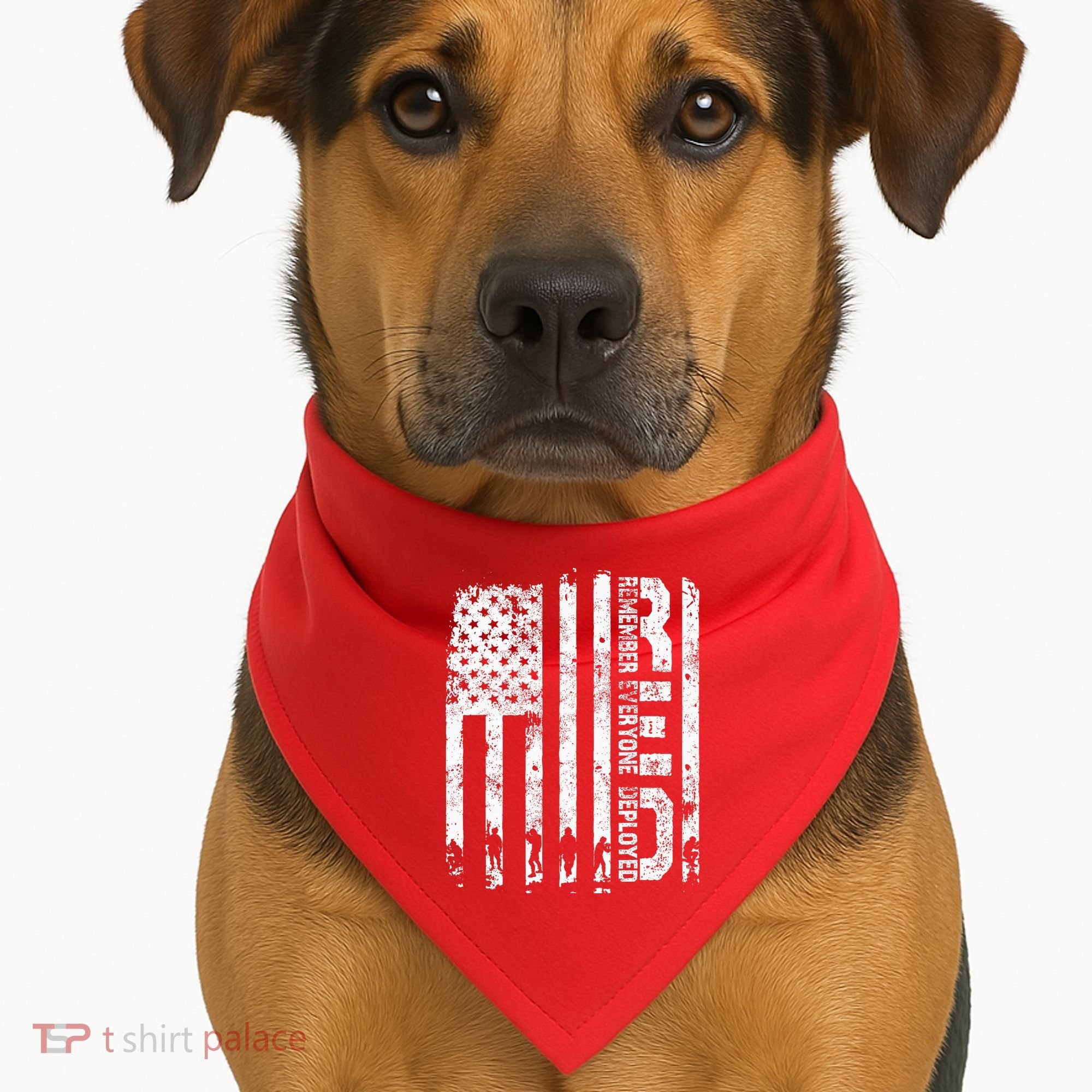 Red Friday Remember Everyone Deployed Military Wear RED USA-Made Doggie Bandana
