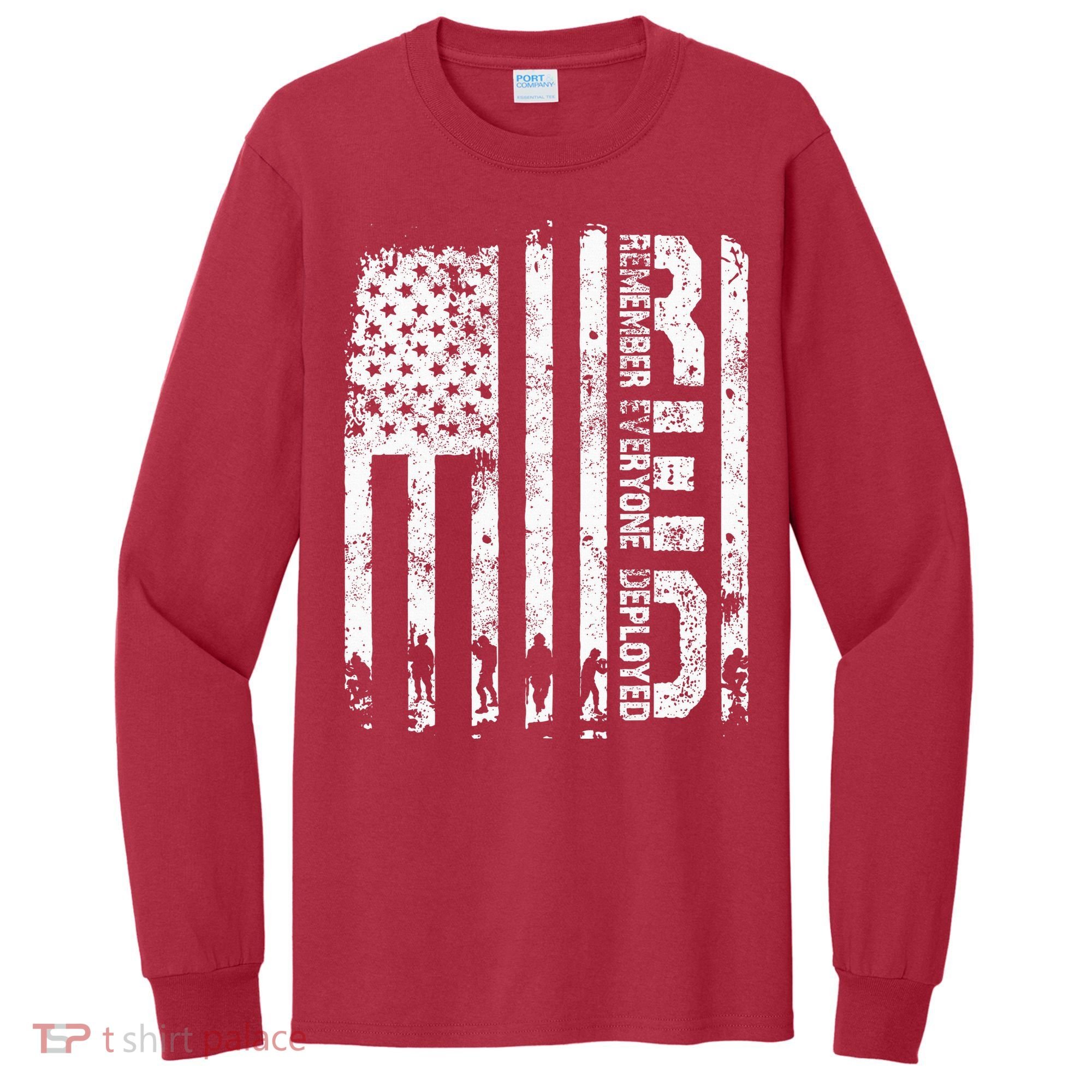 Red Friday Remember Everyone Deployed Military Wear RED Tall Long Sleeve Shirt