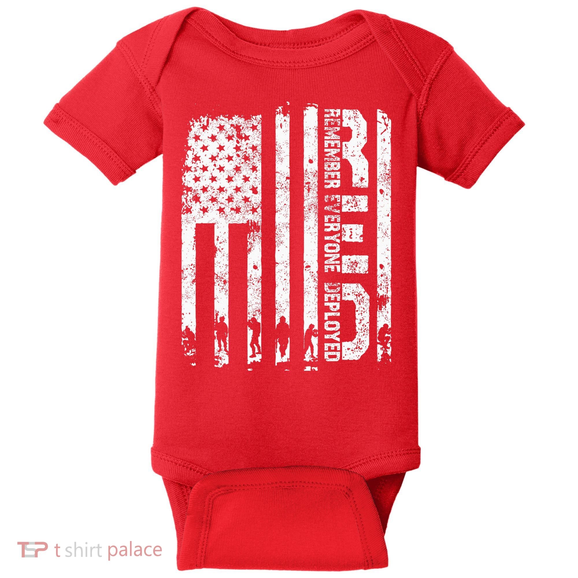 Red Friday Remember Everyone Deployed Military Wear RED Baby Bodysuit