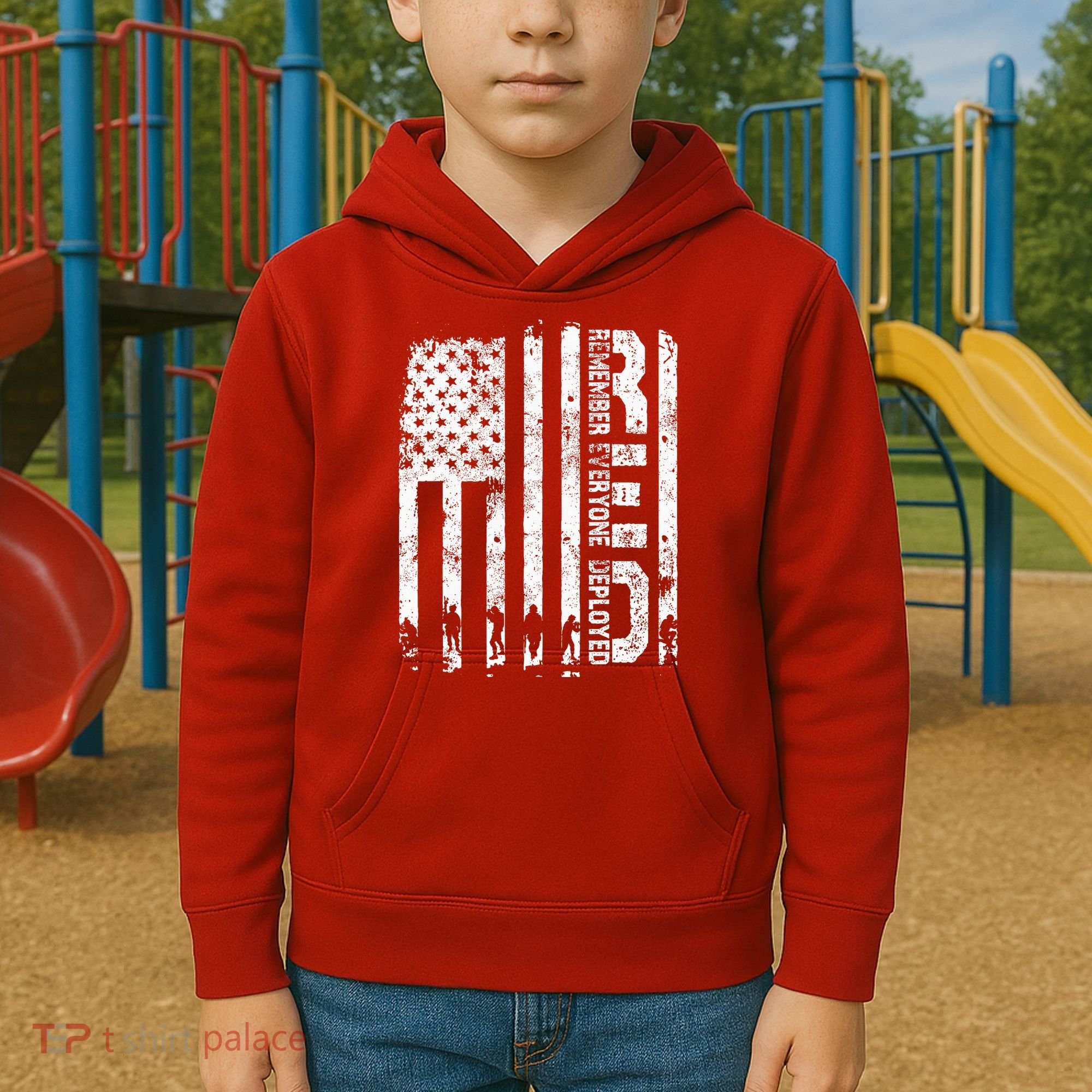 Red Friday Remember Everyone Deployed Military Wear RED Kids Hoodie