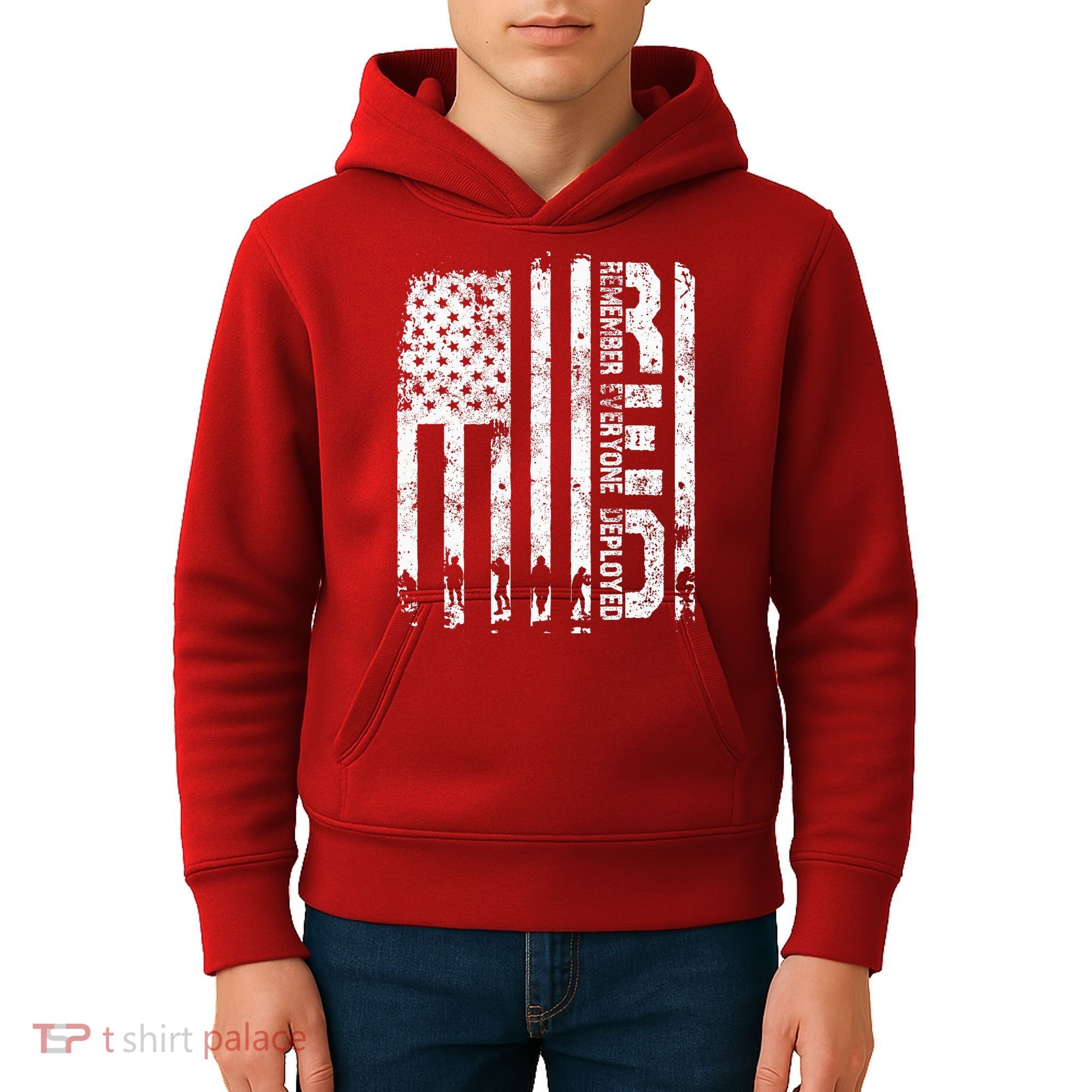 Red Friday Remember Everyone Deployed Military Wear RED Kids Hoodie