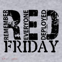 Red Friday Remember Everyone Deployed Women's Racerback Cropped Tank thumb 2