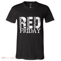 Red Friday Remember Everyone Deployed V-Neck T-Shirt thumb 0