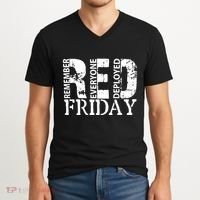 Red Friday Remember Everyone Deployed V-Neck T-Shirt thumb 2