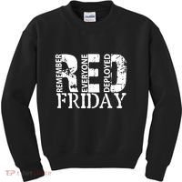 Red Friday Remember Everyone Deployed Kids Sweatshirt thumb 0