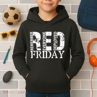 Red Friday Remember Everyone Deployed Kids Hoodie thumb 2