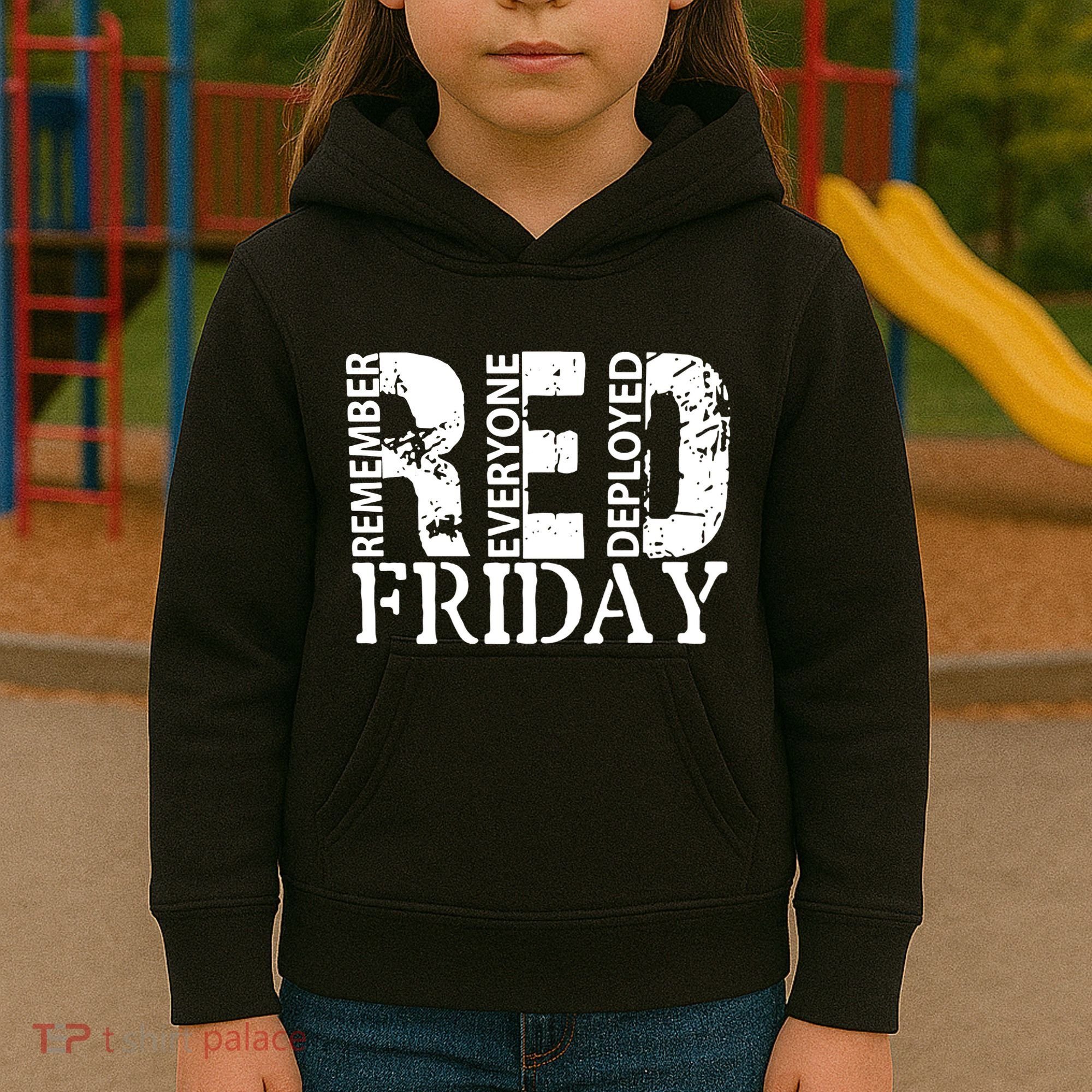 Red Friday Remember Everyone Deployed Kids Hoodie
