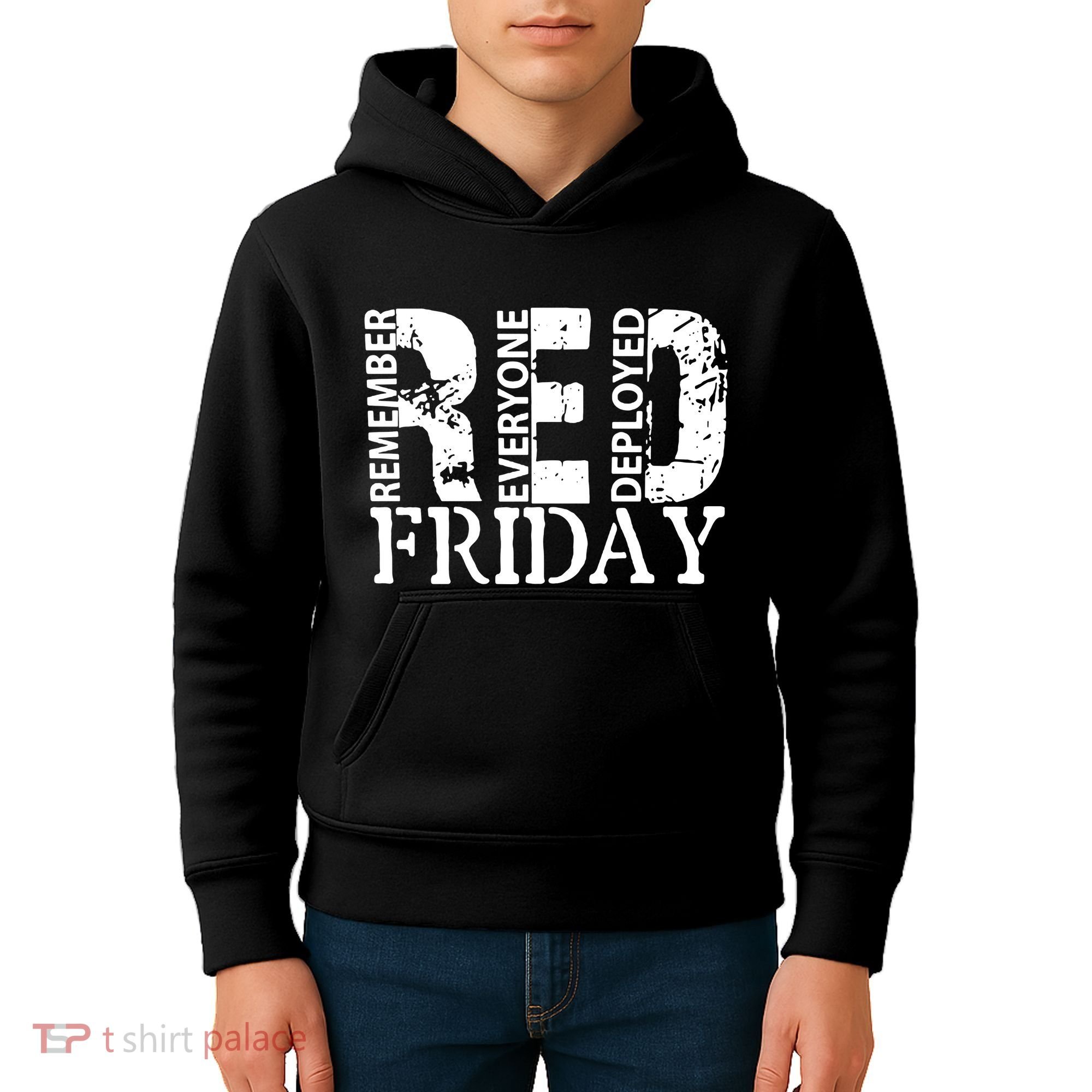 Red Friday Remember Everyone Deployed Kids Hoodie